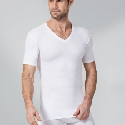 Namaldı erkek %50 Modal V yaka T-shirt L beyaz renk