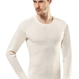 Saf yün erkek %75 yün uzun kollu fanila 2XL beden