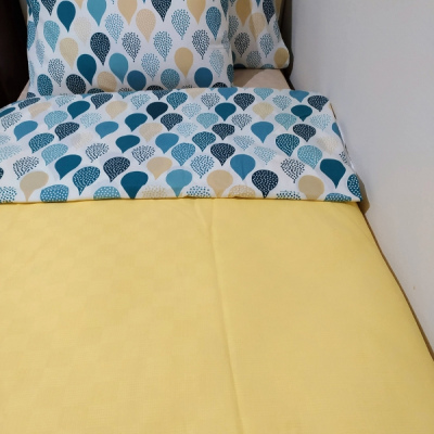 Güçsan 160/220 cm nevresim + lastikli çarşaf + 1 yastık kılıfı tek kişilik takım SARI renk